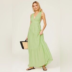 Scotch and Soda Green Open Back Maxi Dress